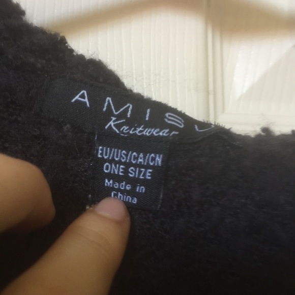 Amisu Knitwear Color Block Poncho - Picture 2 of 3